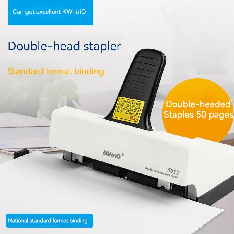 

Double-Head Stapler Labor-Saving Standard Dual Stapler For Stapling 2-50sheets Paper Office Desk Effortless Book Binding Machine