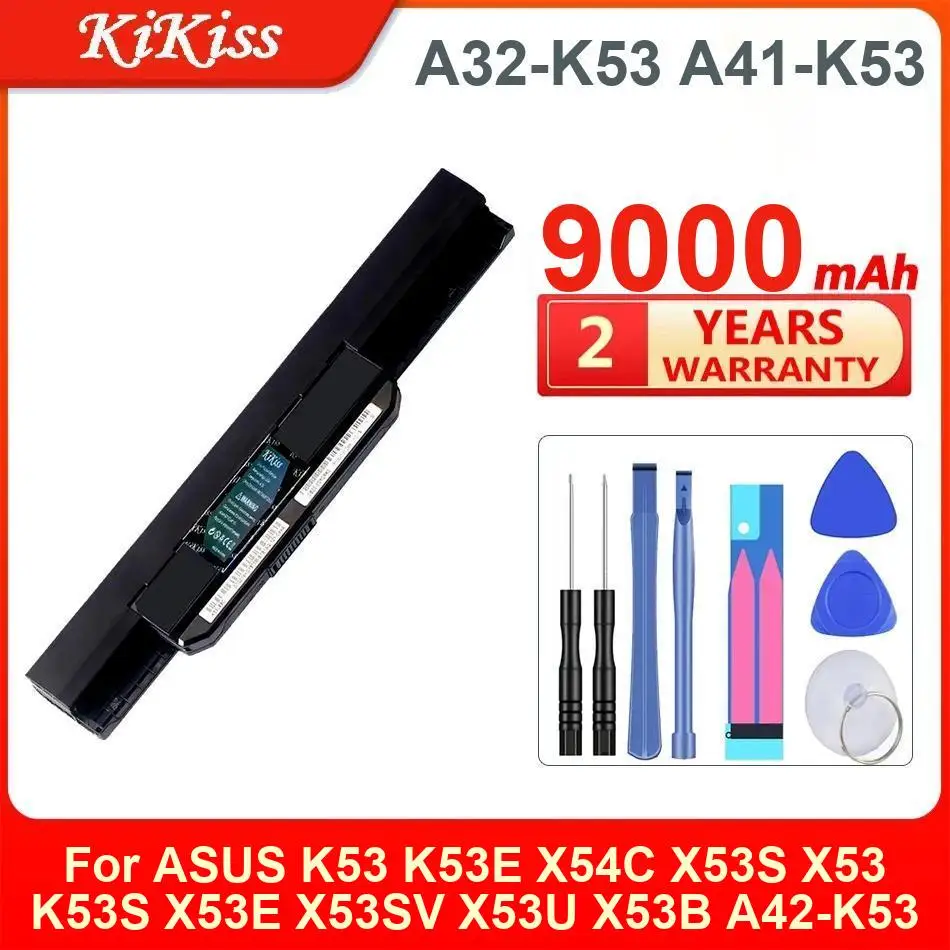 

Аккумулятор Kikiss для ASUS K53 K53E X54C X53S X53 K53S X53E X53SV X53U X53B A42-K53,A32-K53 A41-K53,9000 мАч