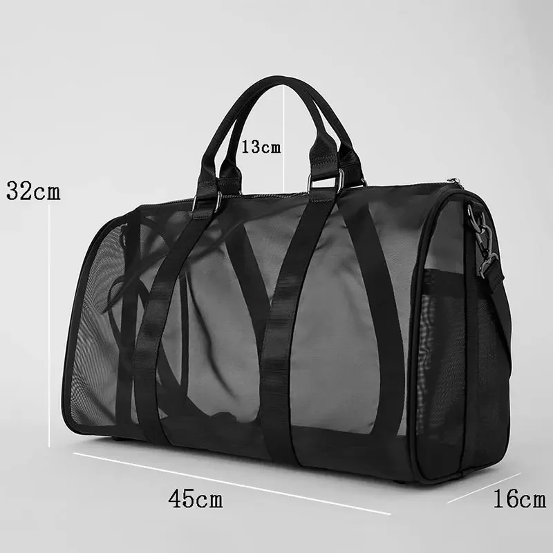 Sports Gym Breathable Mesh Yoga Bag Casual Outdoor Travel Portable Bag Large Capacity Luggage Bag Women\'s Crossbody Bag