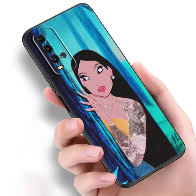 Disney Girl Pocahontas Black Phone Case For funda Xiaomi Redmi Note 12 11 11S 11T 10 10T 5G 10S 9S 9 8T Pro 11A A1 Plus Cover