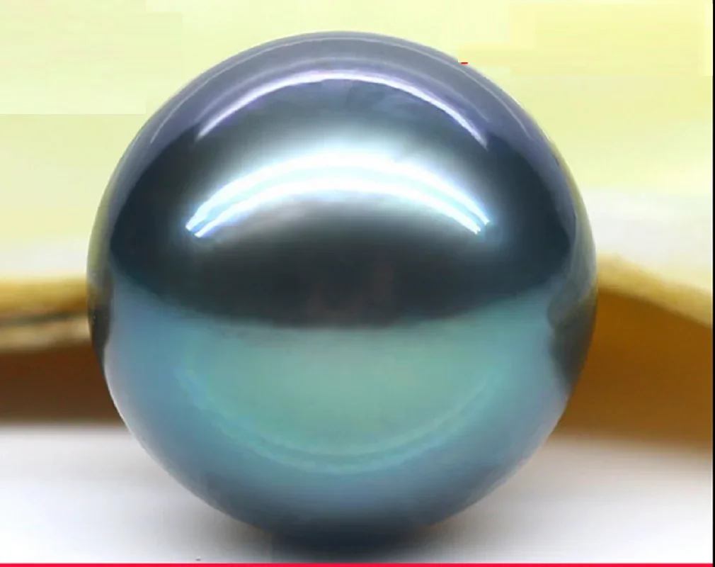 

Huge 16mm natural sea genuine black blue round loose pearl undrilled s 2882