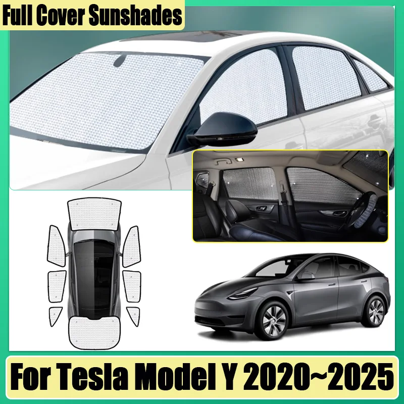 

Для Tesla Model Y 2020 2021 2022 2023 ~ 2025 оконный козырек автомобильные чехлы с полным покрытием солнцезащитные козырьки конфиденциальные блоки анти-УФ аксессуары