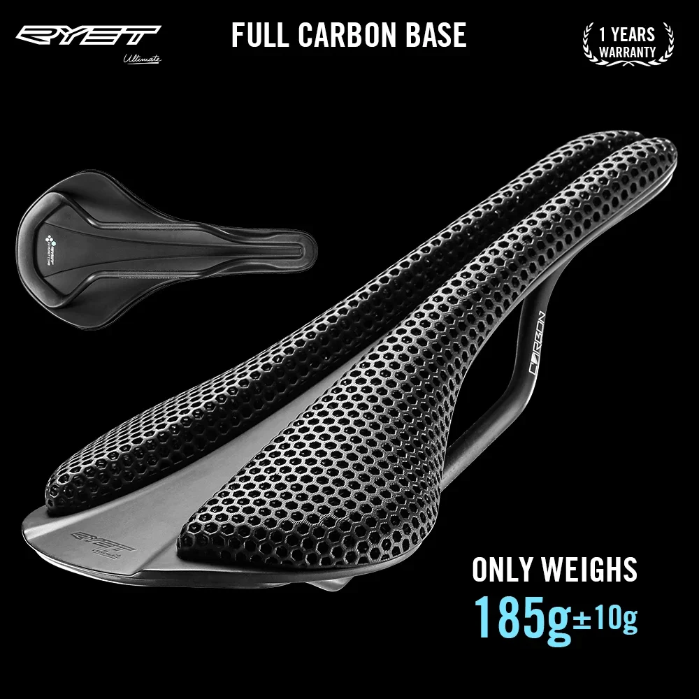 2024 RYET Carbon 3D printed Bike Saddle Ultralight  7*9 Bike Seating Cushion Triathlon Road MTB Mountain Gravel Cycling Parts