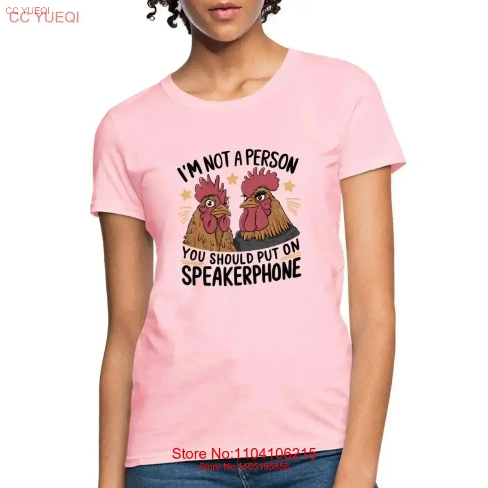 I'm Not A Person You Should Put On Speakerphone Funny Chicken Women's T Shirt vintage Washed Versatile Top For Everyday Wear