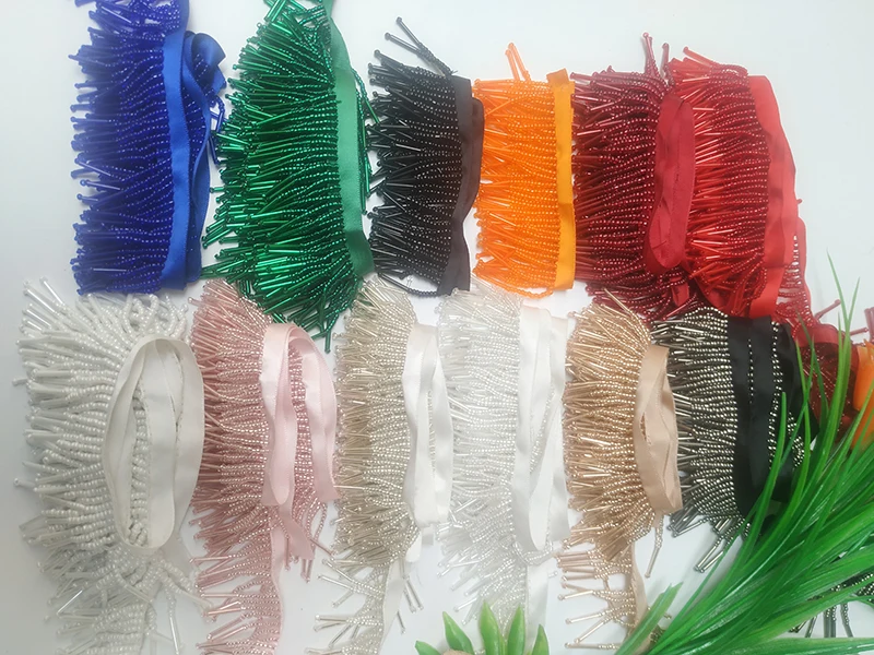 4cm ultra-dense DIY heavy industry handmade beading accessories bead tube hanging ear tassel green red row beard clothing headd