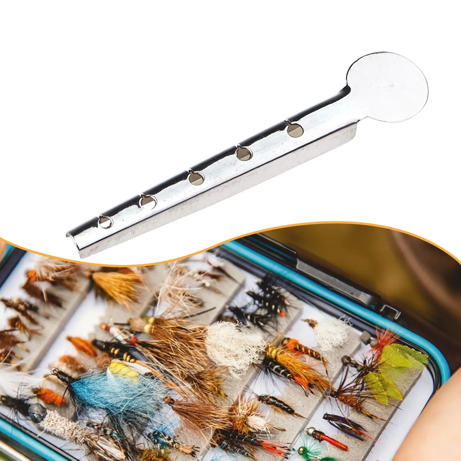 

Compact Fly Tying Hackle Guard Stainless Steel High Performance Easy Use Tool for Fly Hook and Feather Arrangements