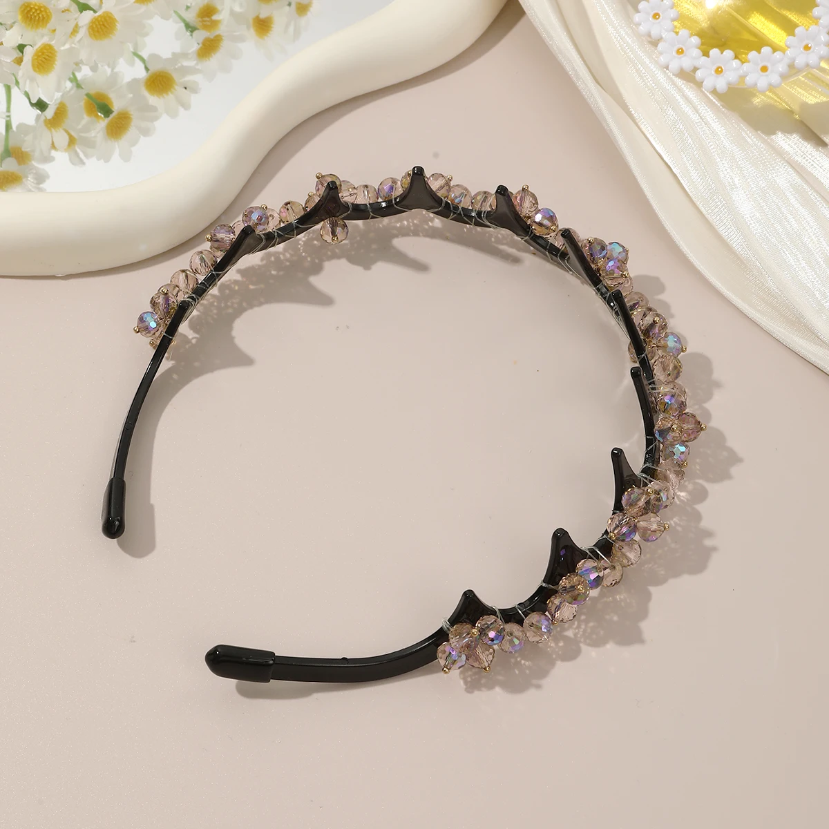 

1pc Fashion Headband Toothed Non-Slip Crystal Hair Hoop Temperament Headwear Party Hair Band Hair Accessories For Women Ladies