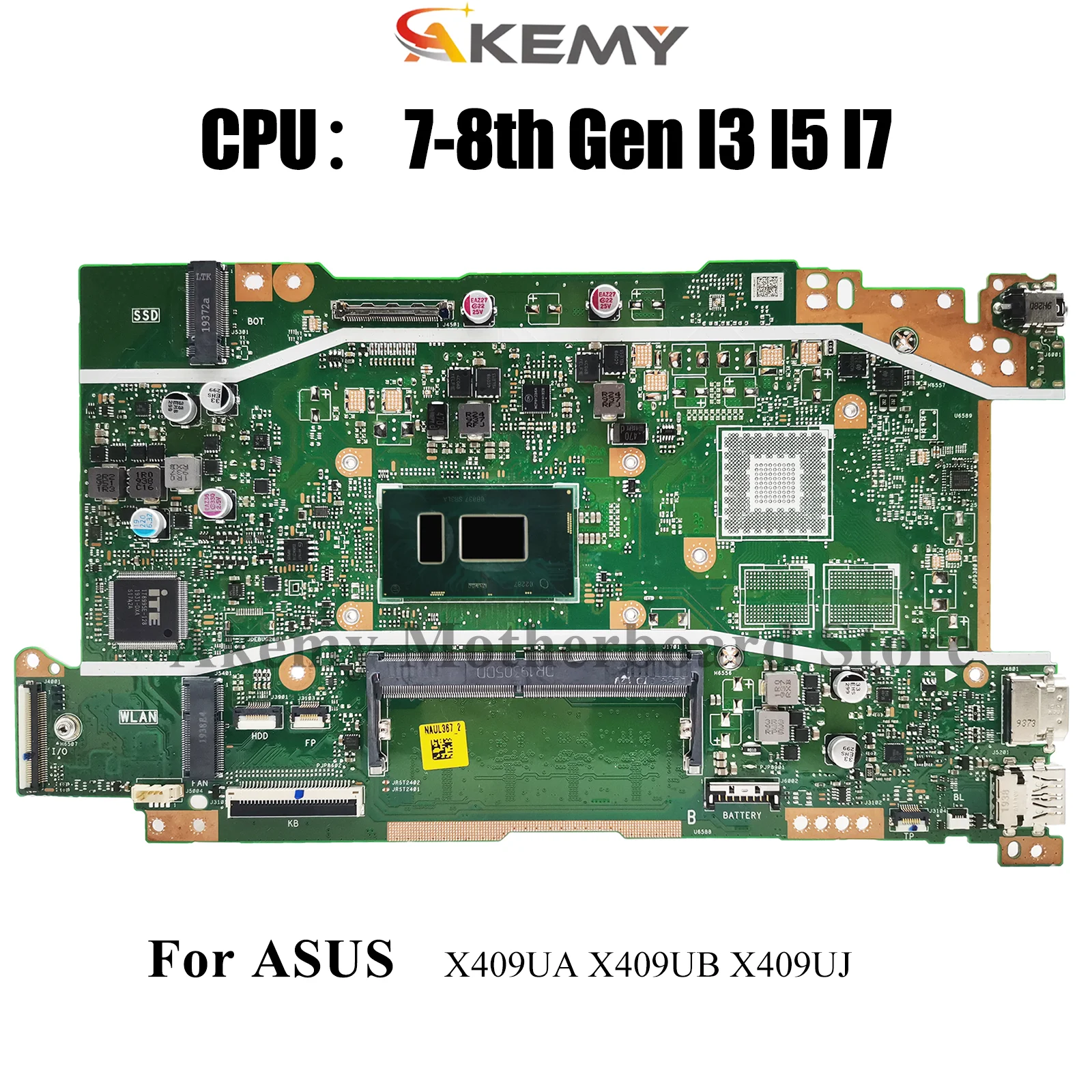 

Материнская плата для ноутбука X409UA ASUS VivoBook X409UJ F509U A509U X409UB A409U F409U X409U X409UA, материнская плата I3 I5 I7, тест процессора ОК