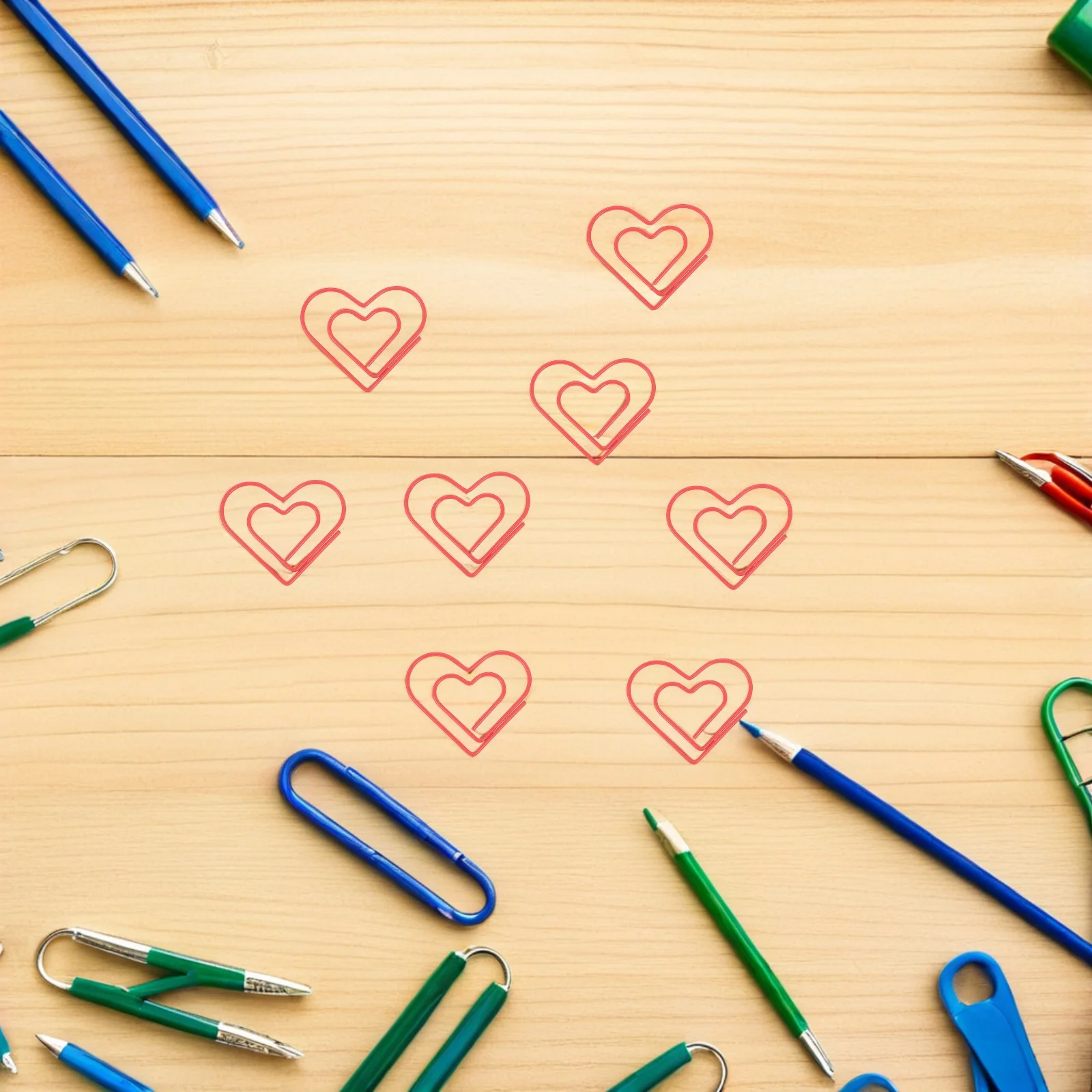 

100Pcs Love Heart Shaped Paper Clips Bright Red Metal Page Clips for Planners Notebooks Scrapbooks Functional Decorative Office