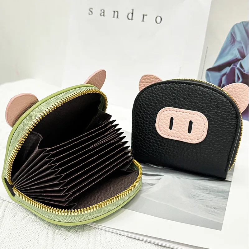 

Сумки для монет на молнии из искусственной кожи, держатель для карт, портативные кошельки для ключей для девочек, детский подарок, милый кошелек для монет, мини-мультяшная форма свиньи