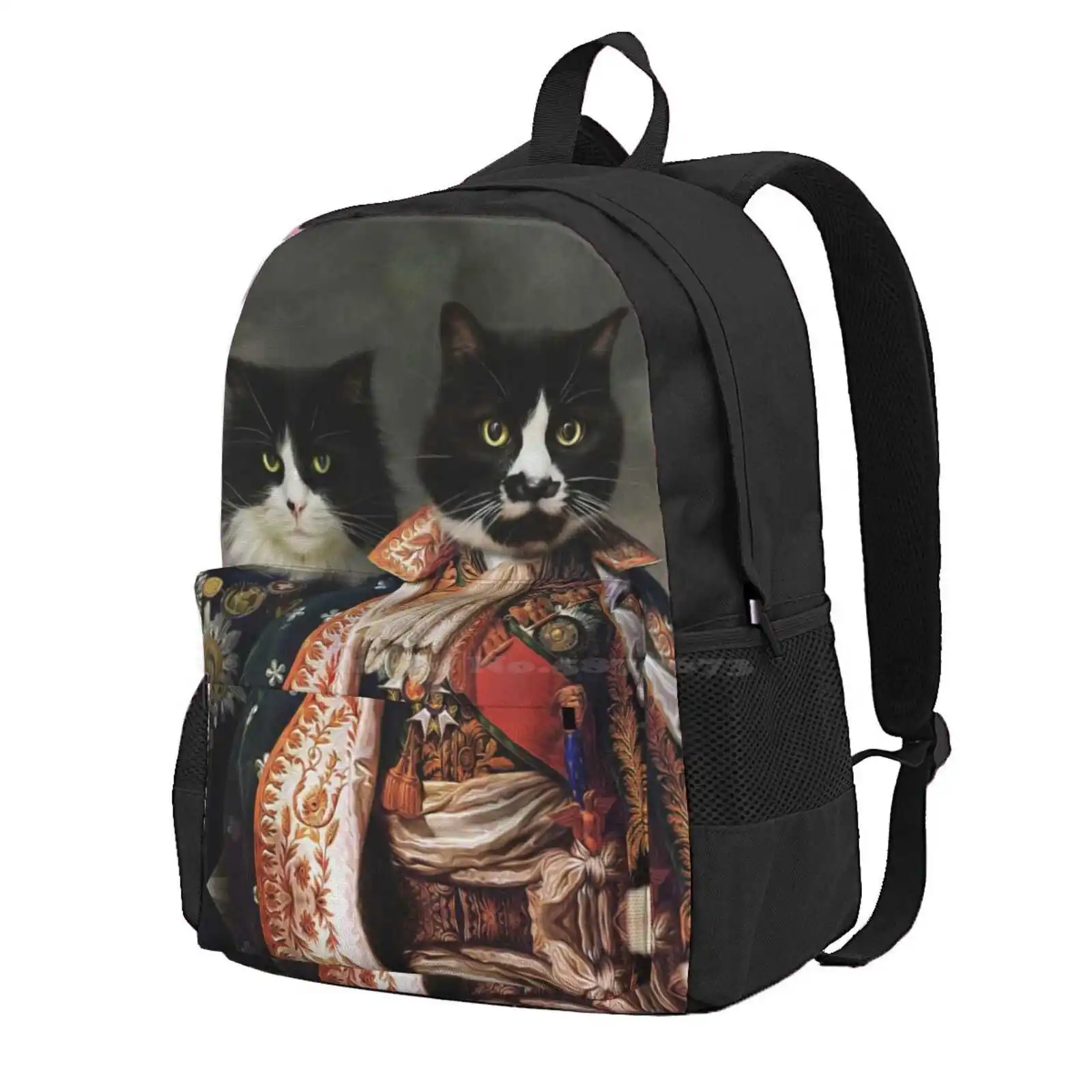 Cat Portrait - Michael And Hero Hot Sale Schoolbag Backpack Fashion Bags Pompous Pets Cat Images Cat Portraits Animal Art Regal