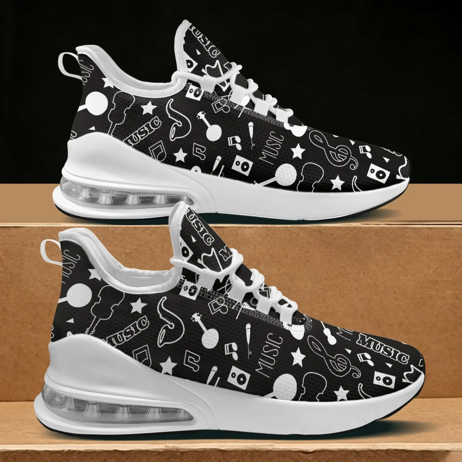 PENSTROLL Music notes Comfortable Breathable Casual Shoes Walking Shoes for Women Outdoor Travel