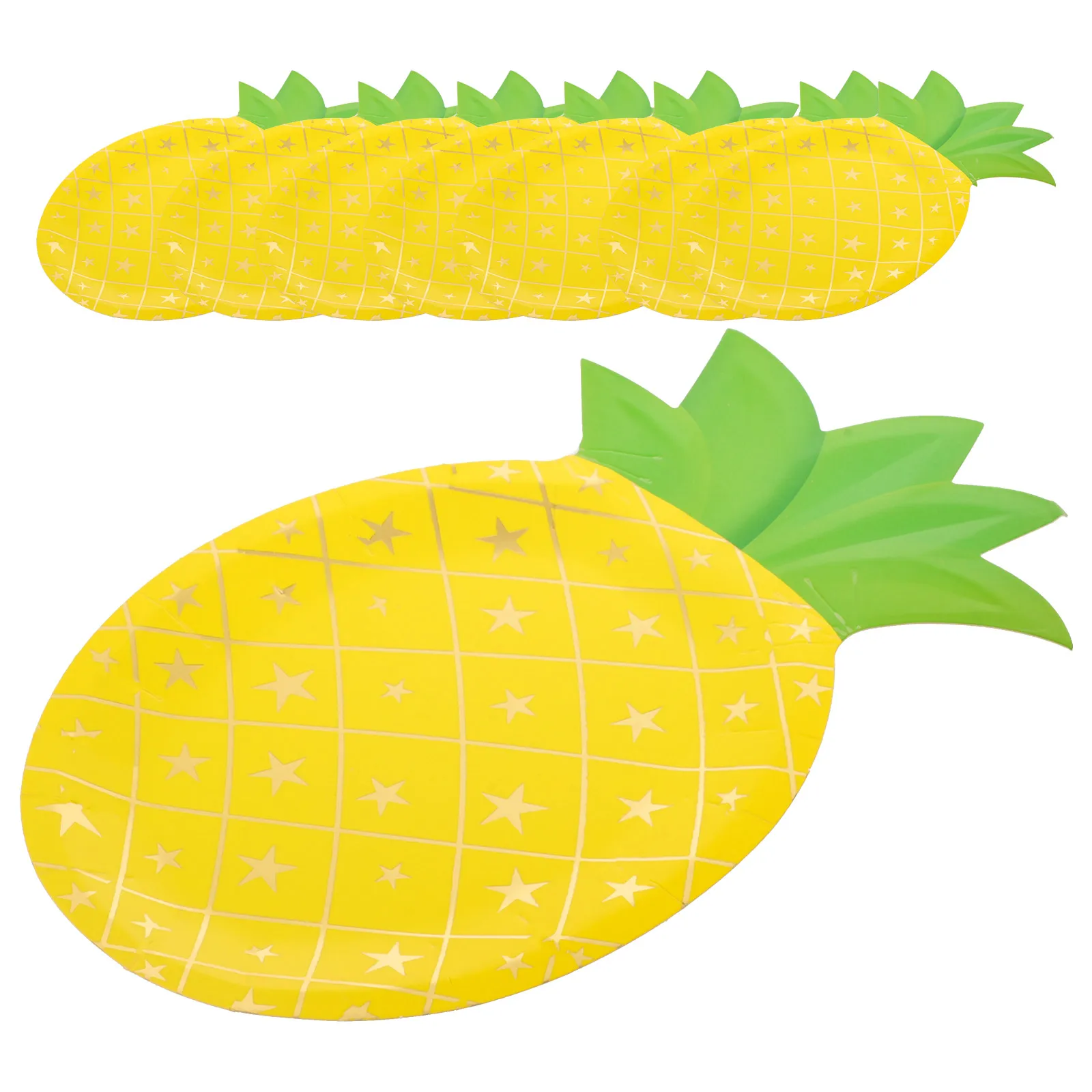 

8 Pcs Pineapple Plate Assorted Color Plates Hawaii Party Decorations Hawaiian Dinner Dessert Paper Luau Anniversaries Supplies
