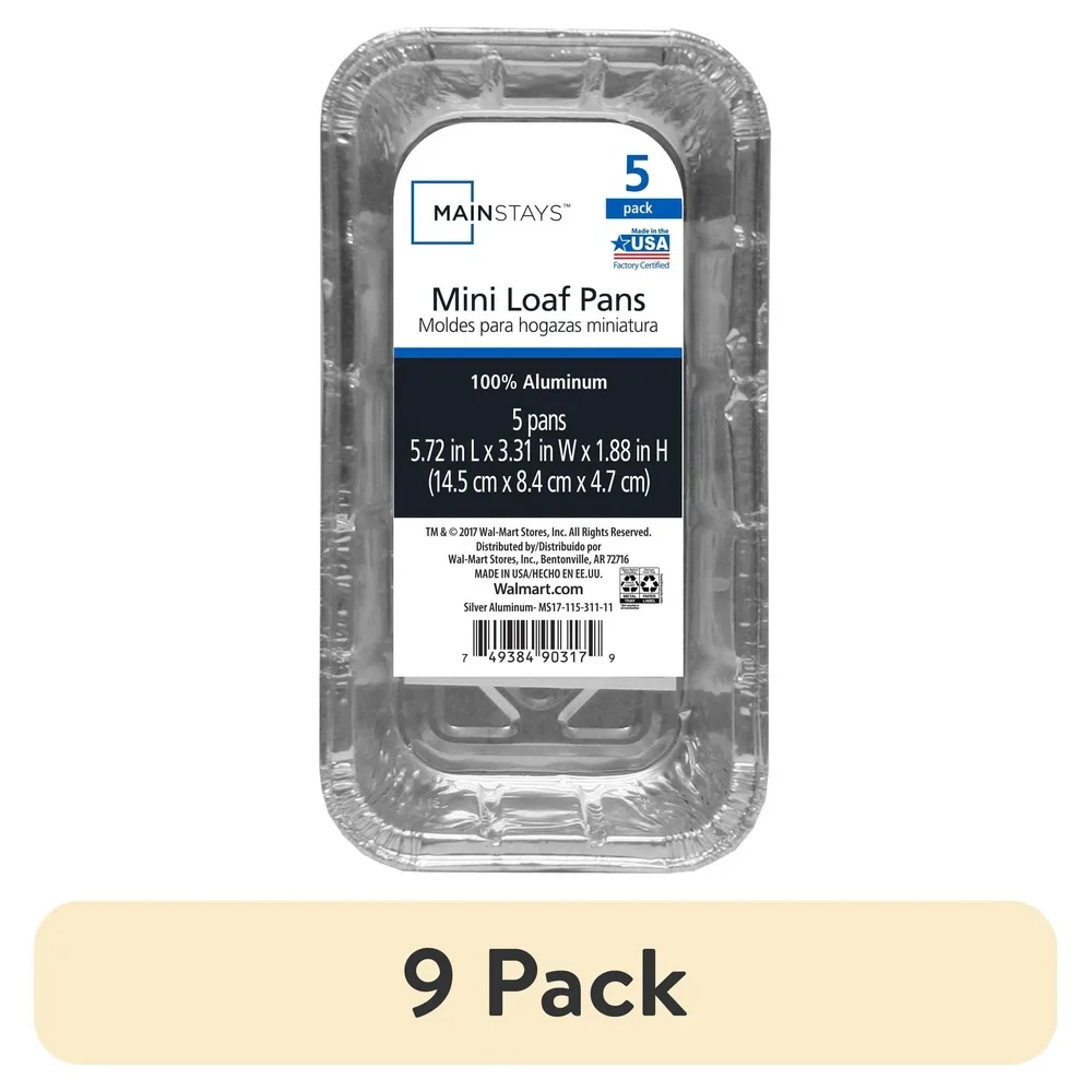9 عبوات من مقالي رغيف صغيرة من الألومنيوم للاستعمال مرة واحدة، كعك خبز سهل التنظيف، رغيف اللحم، أدوات خبز المطبخ الصديقة للبيئة 90317 #2