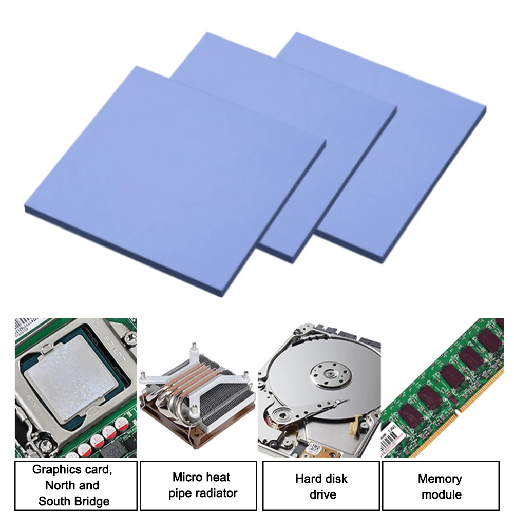 Tampone solido per Laptop Pad in Silicone universale riutilizzabile morbido ignifugo quadrato dissipatore di calore conduttivo termico raffreddamento CPU