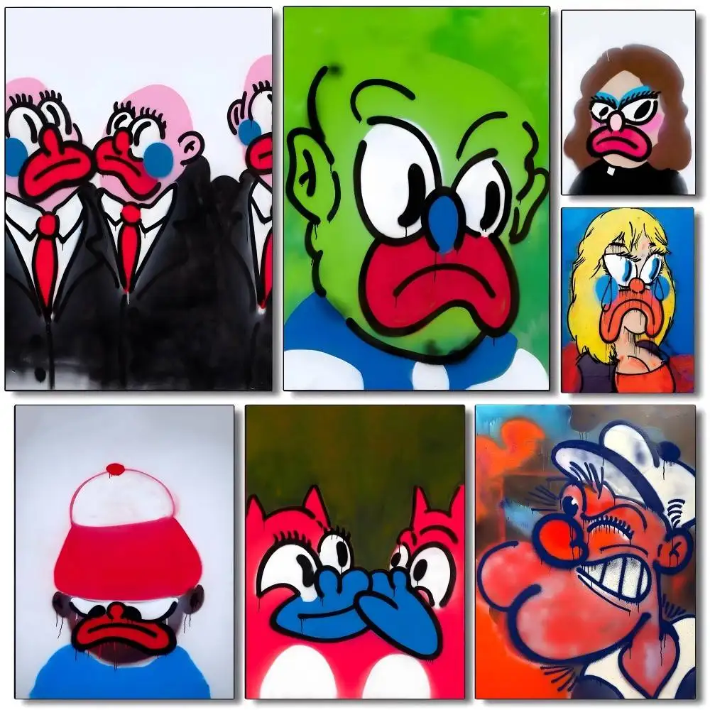 1 Stück abstrakte Kunst O-Olaolu S-SSlawn Poster Aufkleber Druck wasserdichte Wandkunst für Wohnzimmer Schlafzimmer Heimdekoration