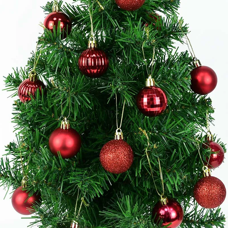 

36pcs Christmas Ball Pendant Gold Silver Red Blue Pink Green Purple White Christmas Tree Home Hanging Decoration Gift