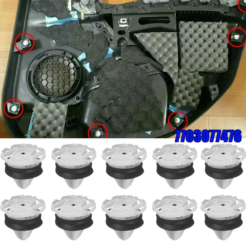 10 шт. зажимы для обшивки внутренней дверной карты для Renault Megane 2 3 Samsung Laguna Peugeot 208 308 508 Citroen DS4 DS5 7703077476