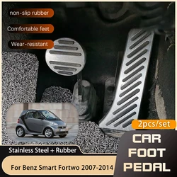 for Mercedes Smart Forfour Fortwo W451 2007~2014 Car Foot Pedals Gas Accelerator Brake Stainless Steel Non-slip Pedal Cover Pads