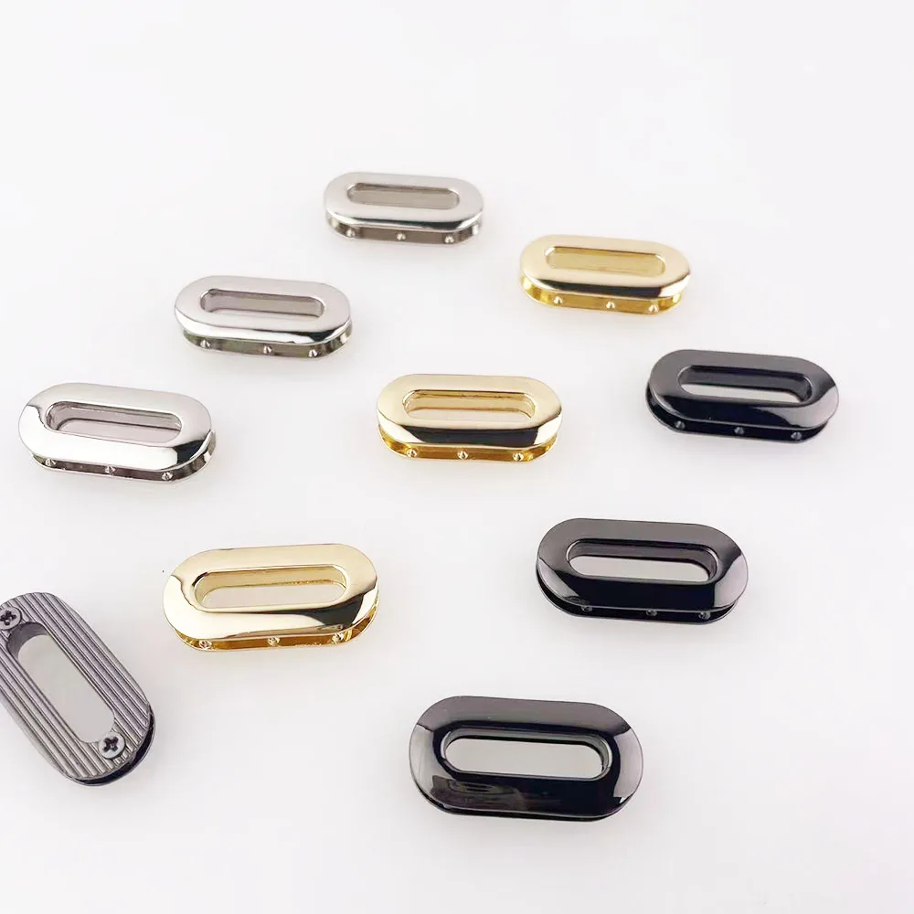 20pcs 18/25mm Inner Oval Eyelet for Bags Coat Cloth Screw Rivet Ring Narrow Grommet Buckle DIY Leather Craft Ring for Handbag