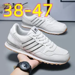 Sneakers Casual Plus Size 45 46 47 Mens Designer Retro Running Shoes Fashion Leather Mesh Breathable Flat Platform Sport Shoes