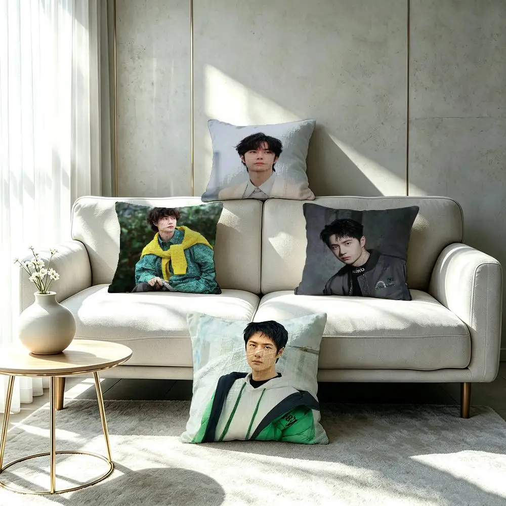Performer WangYibo Pillow cover Soft Microfiber Pillowcase Home Sofa Decor Surprise Decorative printed.