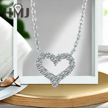 Moissanite Diamond 1CT Necklace Women Necklace 925 Silver Female Chains Party Bridal Fine Jewelry