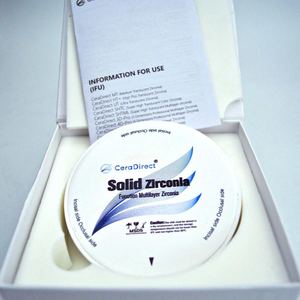 CeraDirect Solid Multilayer zirconia disc Open System（98mm）Economical  Covering color for CAD/CAM Dental Lab