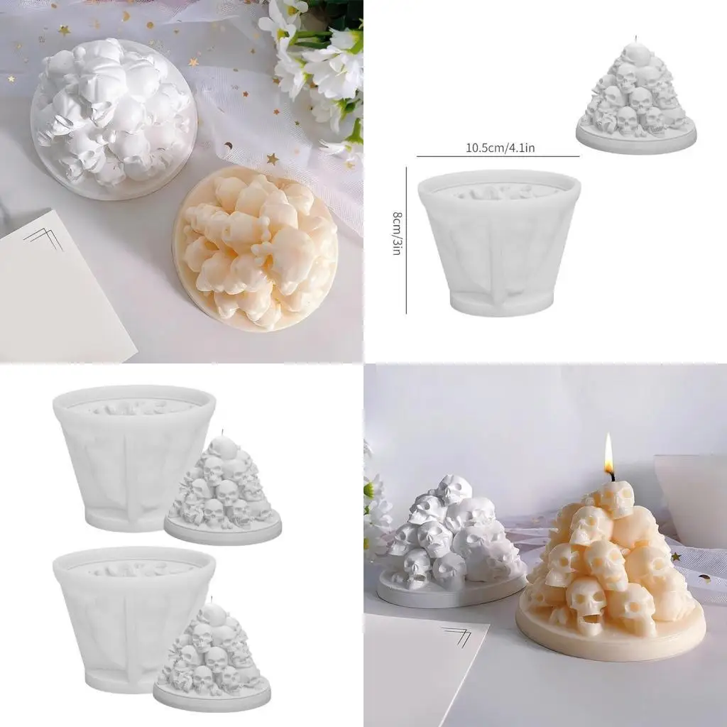 

97BA 2 Pcs/Set Silicone Moulds Plaster Molds Halloween Scented Molds Castings Molds Making Supplies