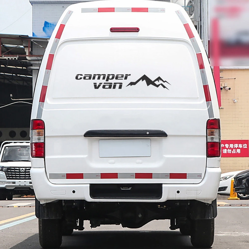 ملصقات تصفيف جبل فان التخييم ملصقات ديكور من الفينيل ملصق عالمي للسيارات Campervan متنقل RV ملحقات ضبط السيارات البضائع