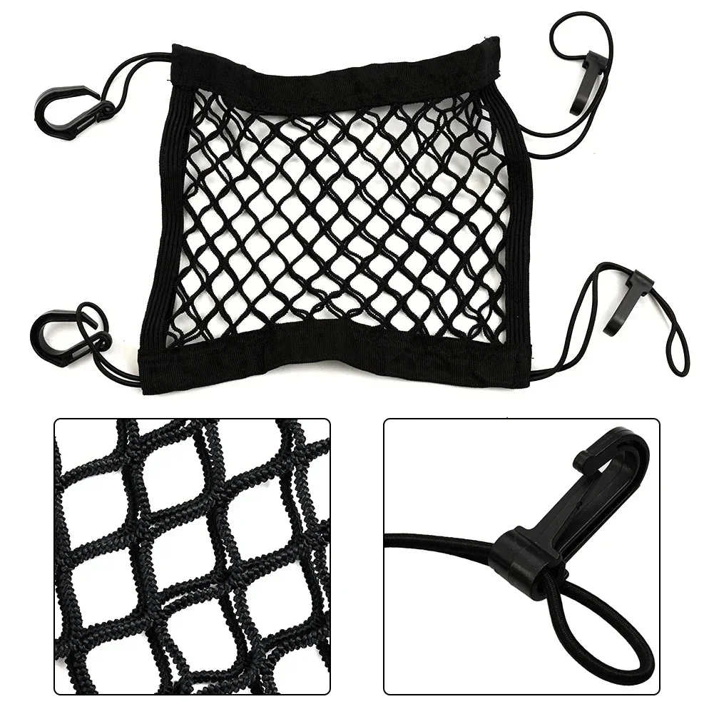 

Motorcycle Cargo Net - Scooter Mesh Storage Bag with Hooks for Luggage Securing (Durable)