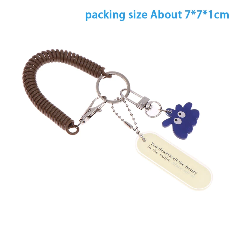 Cute Keychain Anti-Loss Spring Rope Pendant Bag Decoration Accessories Hanging Charms