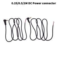 Male Plug Power Cord with 5.5x2.1mm/2.5mm Right Angle DC Connector