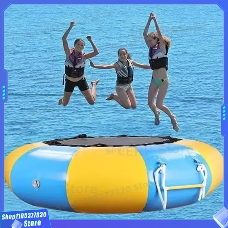 Custom PVC Inflatable Water Trampoline With Slide For Lake Outdoor Use Durable Floating Bouncer Park Equipment For Adults
