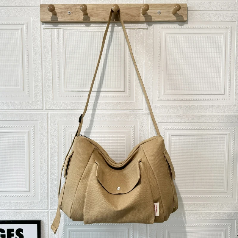 

Сумка-кроссбоди из канваса большой вместимости, многофункциональная, винтажная, простая женская сумка, повседневная сумка-тоут для поездок на работу