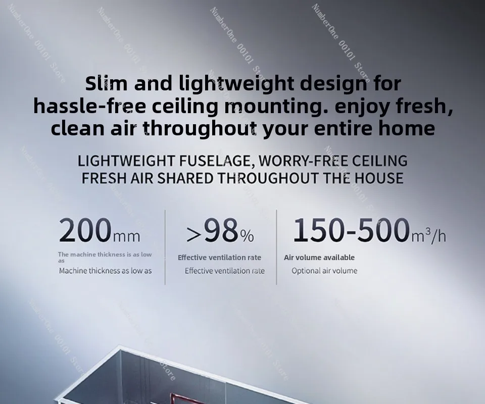 New household air system, silent air purifier with outdoor heat exchanger, commercial two-way whole house purification