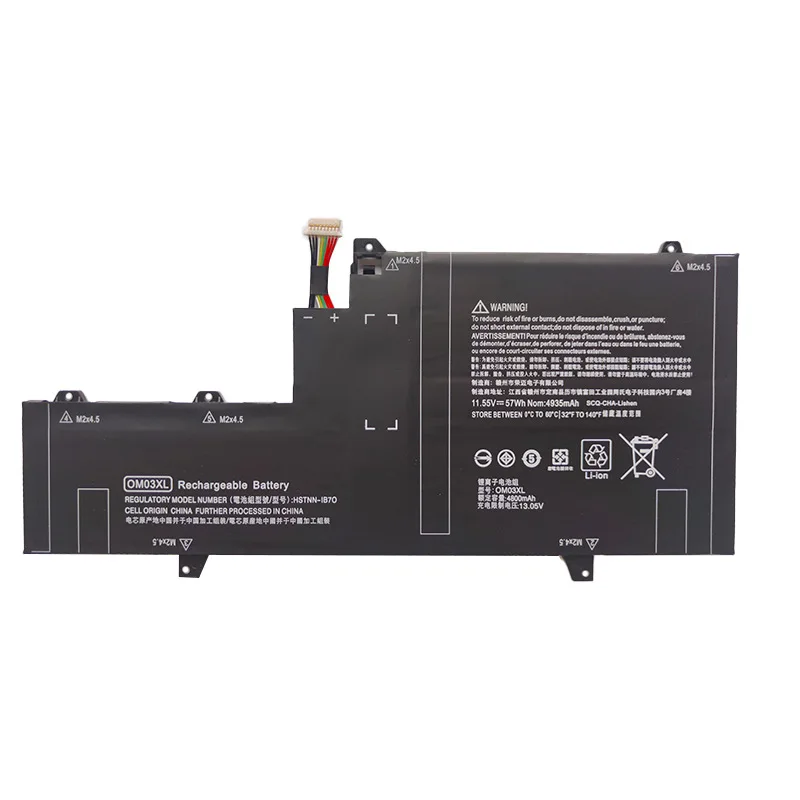 

4935mAh 11.55V 57Wh OM03XL Laptop Battery for HP EliteBook X360 1030 G2 HSN-I04C HSTNN-IB7O 863167-1B1 863167-171
