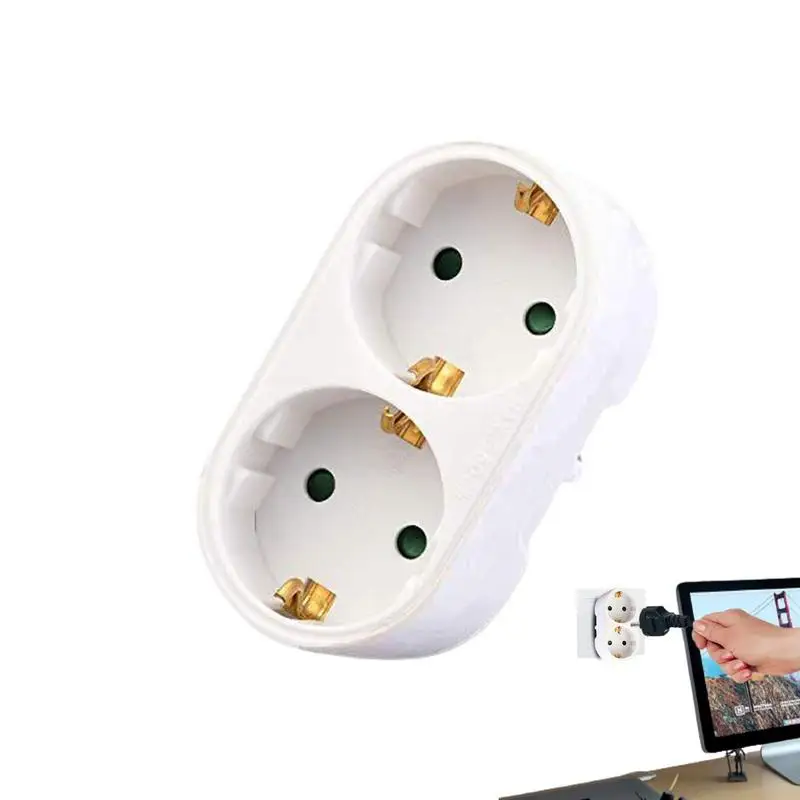 2 In 1 EU Plug Socket Adapter German Standard Power Conversion Plug Germany Type Socket EU Standard Wireless Extended Sockets