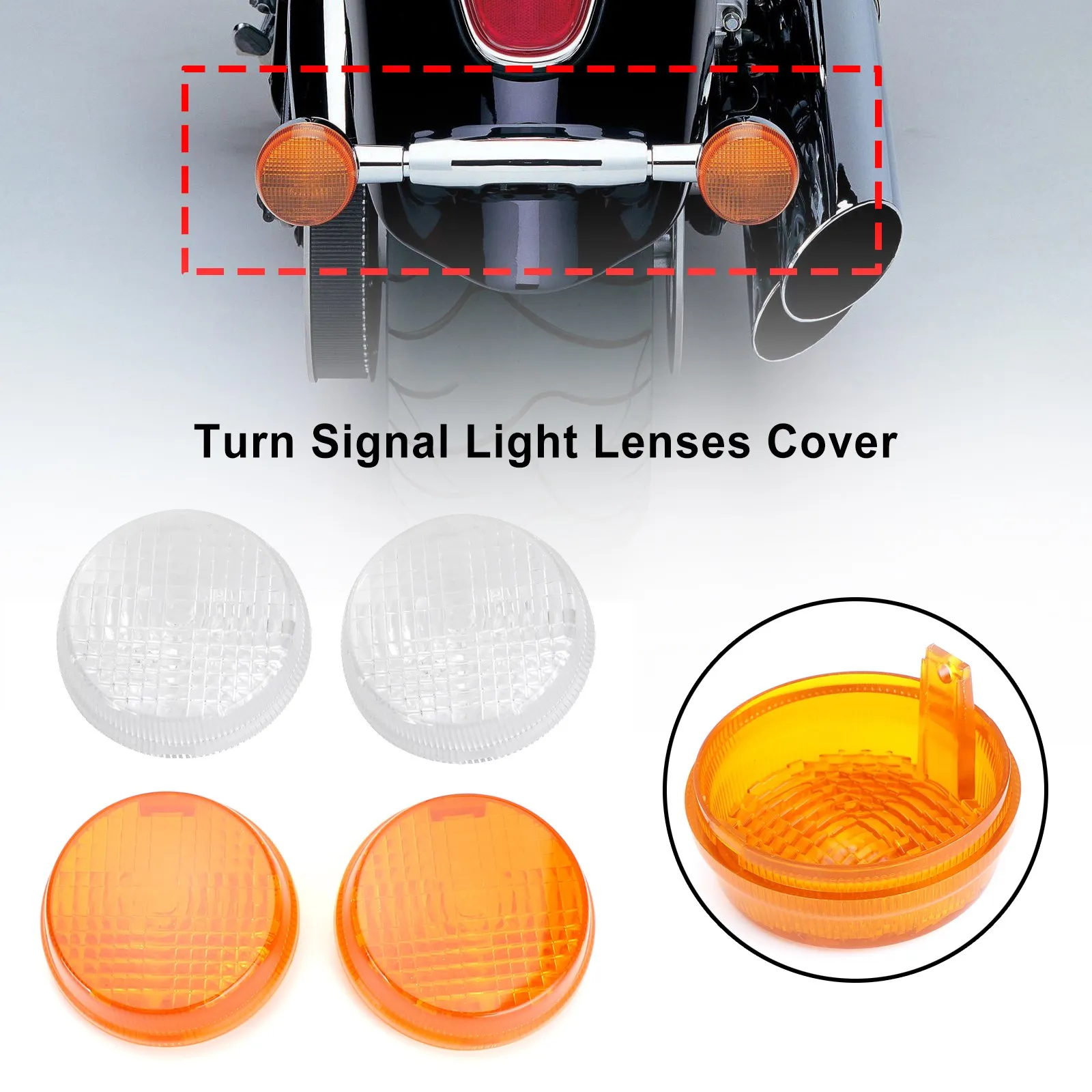 Artudatech capa de lentes de luz de sinalização para Honda Shadow Spirit VT750 Vulcan VN Nomad 1600