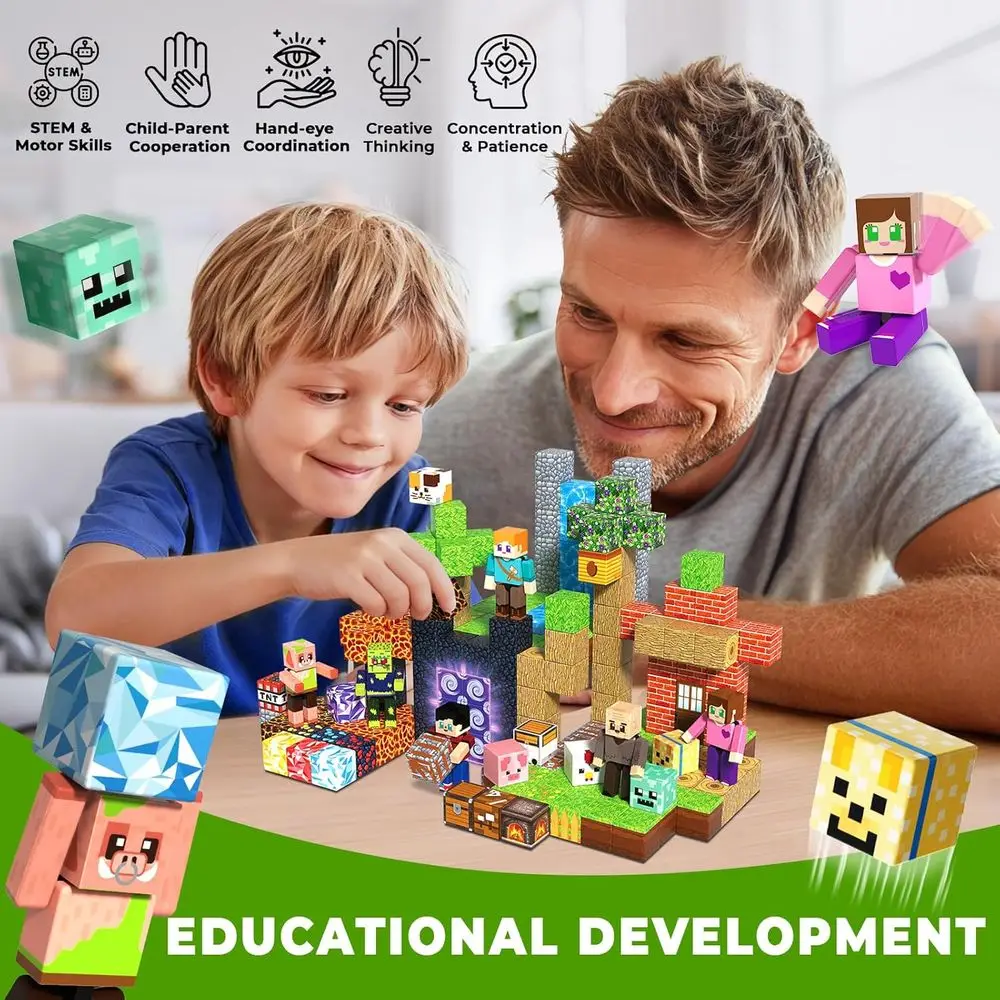 210ピース 磁気ビルディングセット 子供向け 4-8歳 STEM教育玩具 3歳以上向けギフトに最適