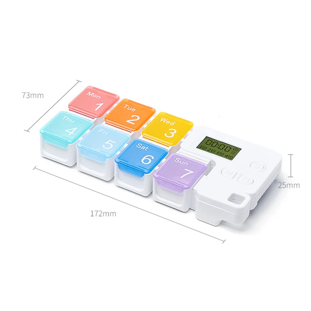

7 Cubes Pill Box Shaped Alarm Clock Pill Reminder Box Personal Containers Reminder Medicine Storage Patient Daily Boxes