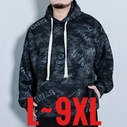 Big Size Clothing Store Hoodies Men's Long Sleeve Hooded Sweatshirt Male Sport Oversized Casual Loose Plus Large 5xl 6xl 7xl 8xl