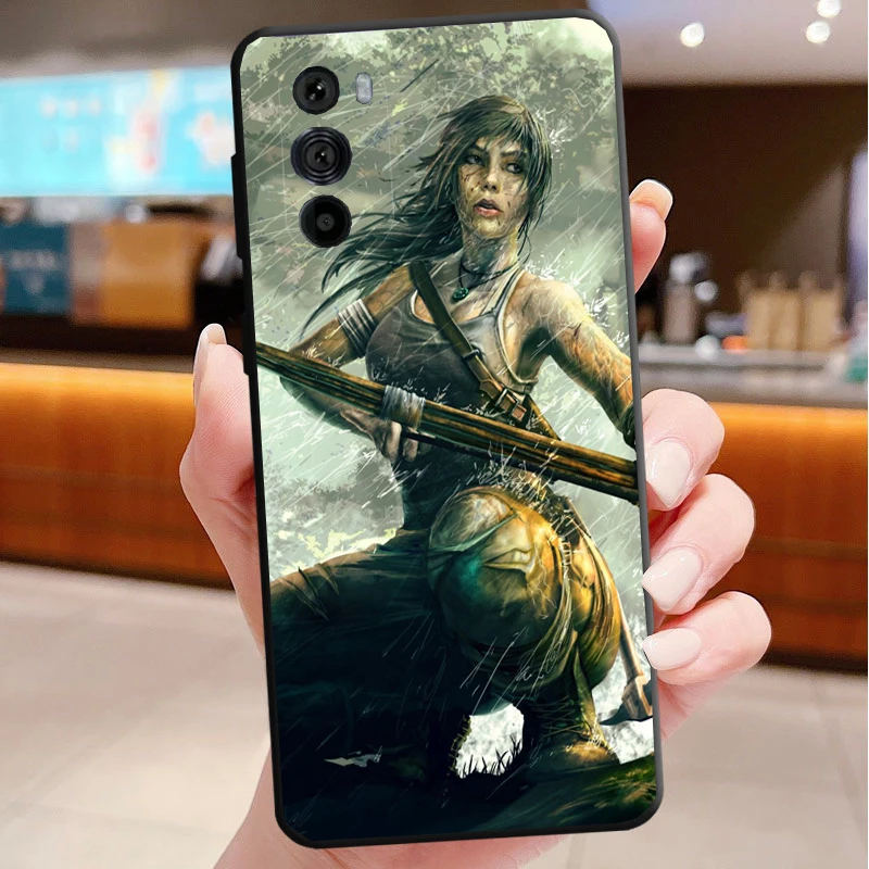 حافظة هاتف لهاتف موتورولا إيدج 50 40 برو 60 50 40 30 Ultra Neo Fusion Moto G85 G72 G53 G54 G84 G13 G32 لارا كروفت تومب رايدر #4