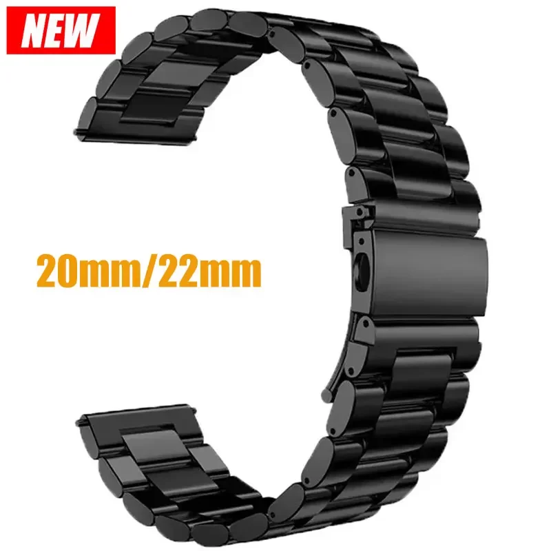 Roestvrij stalen band voor Samsung Galaxy horloge 7/FE/6/5 pro/4/Classic 20mm 22mm metalen armband amazfit GTS-GTR-4-3-2e-mini band