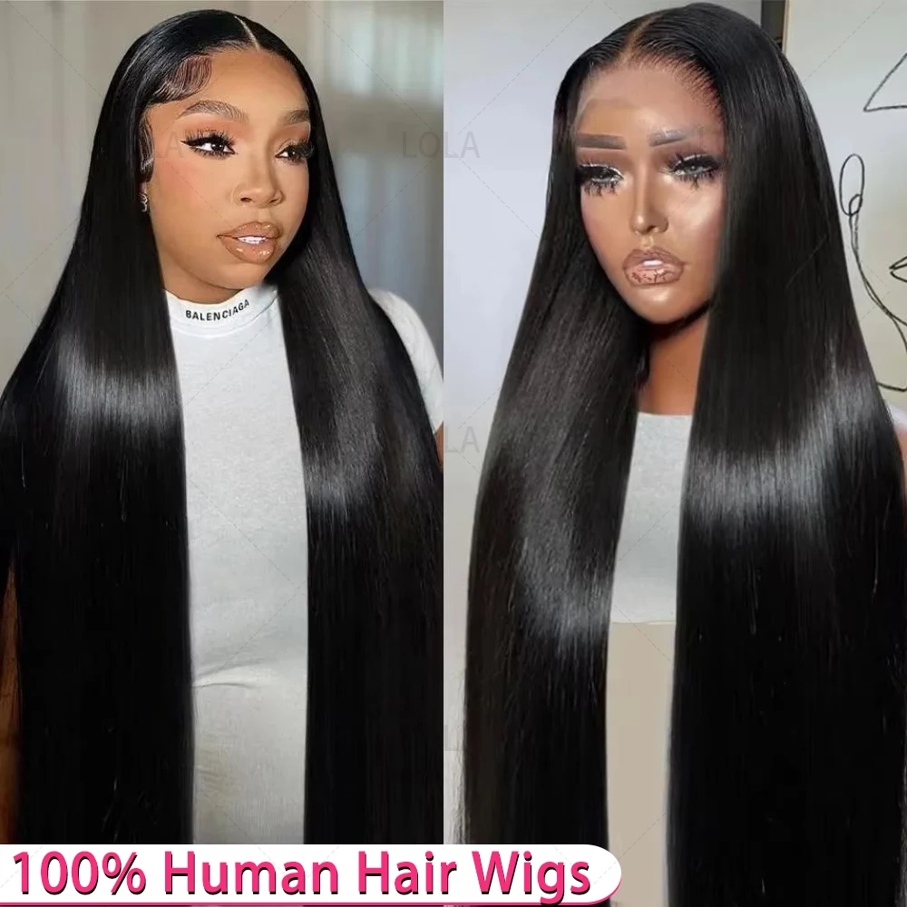 

100% Raw Straight Human Hair Wigs 40 Inch 13x6 Hd Lace Frontal Wig 200% Brazilian 360 Full Lace Front Wig Human Hair Pre Plucked