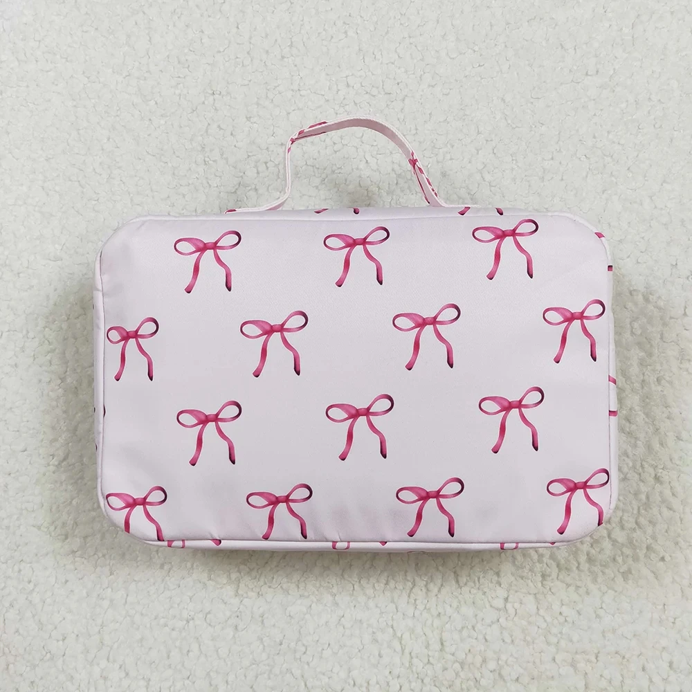 Wholesale hot sale western boutique kindergarten Baby Girls Pink Bows Lunch Dinnder Picnic Box Bags