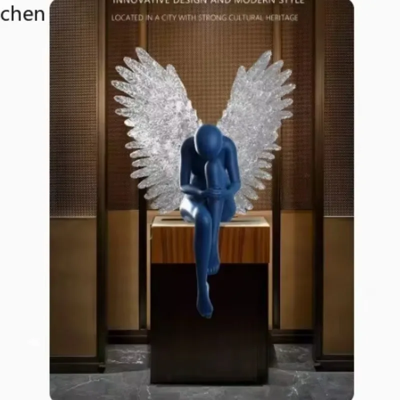 Modern Creative Sculpture Ornament Floor Angel Figure Hotel Lobby Artwork