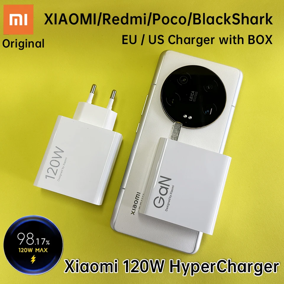 شاحن سريع أصلي Xiaomi 120 وات كابل Hyper Charge 6A من النوع C محول Xiao Mi Redmi K90 K80 K70 Note 13 Pro + Blackshark 5s 5 4s