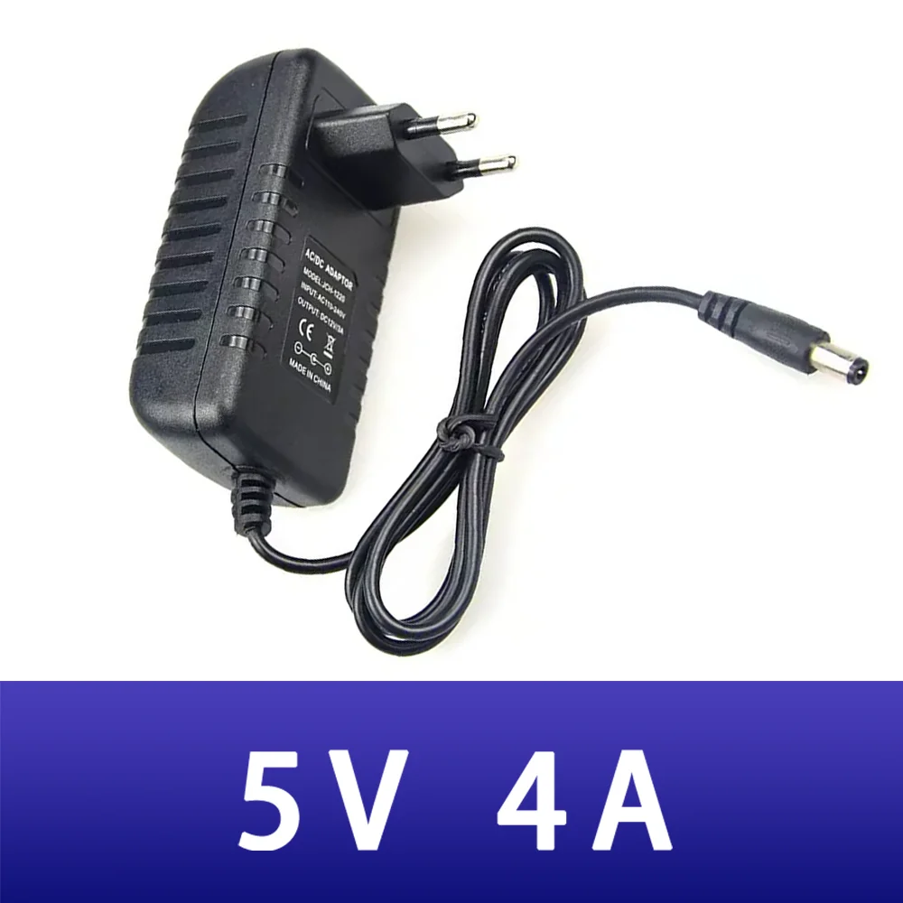 1PCS AC DC 5V 4A 4000mA New Power adapter 100V-240V Converter Adapter Power Supply EU UK AU US Plug 5.5mm x 2.1mm for LED CCTV