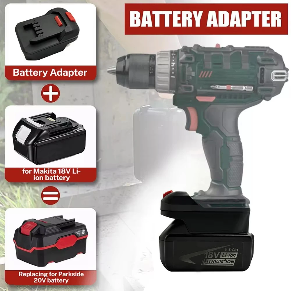 Battery Adapter. Used for Makita 18V Lithium-ion Batteries to Replace Lidl Parkside X20V Lithium-ion Power Tool